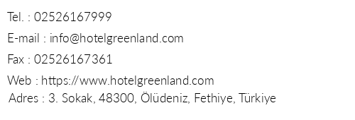 Hotel Greenland telefon numaralar, faks, e-mail, posta adresi ve iletiim bilgileri